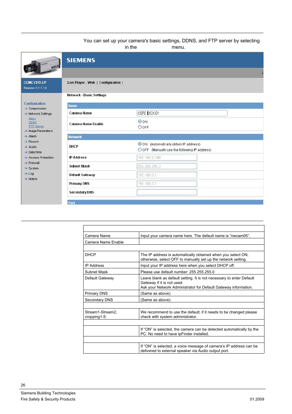 2 network settings, 1 basic settings | Siemens CCMX1315-LP User Manual | Page 26 / 60