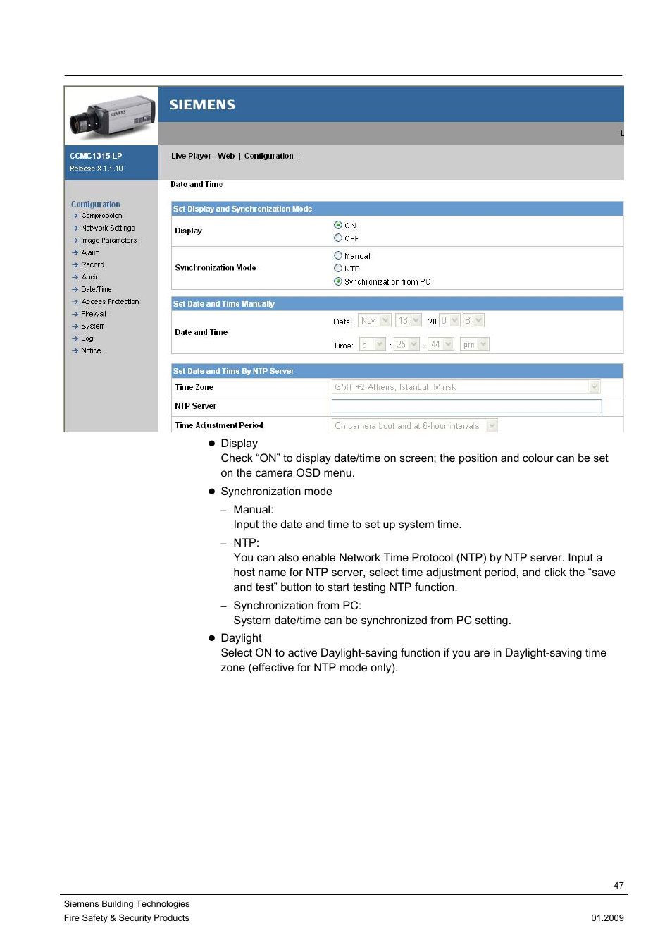 7 date/time | Siemens CCMX1315-LP User Manual | Page 47 / 60