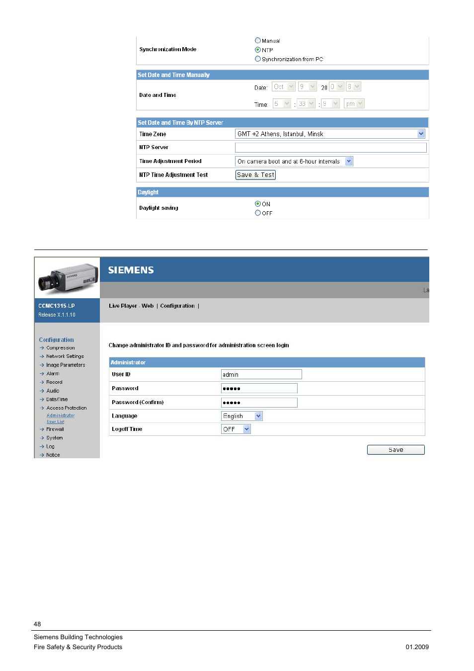 8 access protection | Siemens CCMX1315-LP User Manual | Page 48 / 60