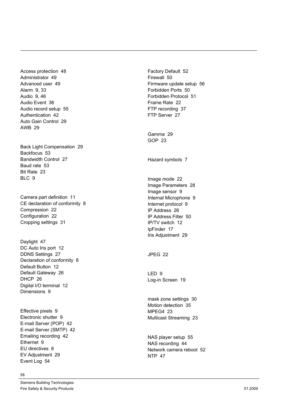 11 keyword index | Siemens CCMX1315-LP User Manual | Page 58 / 60