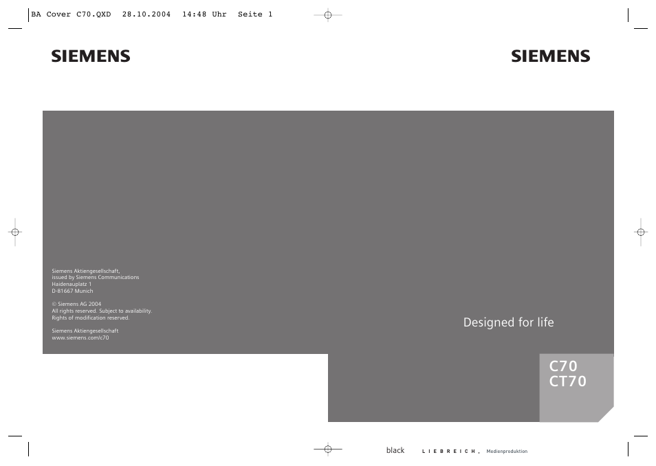 Siemens C70 CT70 User Manual | 76 pages