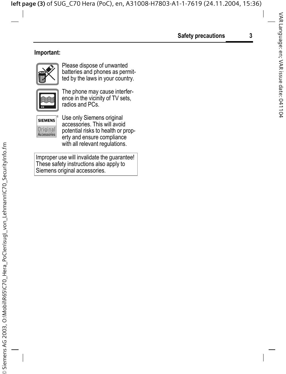 Siemens C70 CT70 User Manual | Page 4 / 76