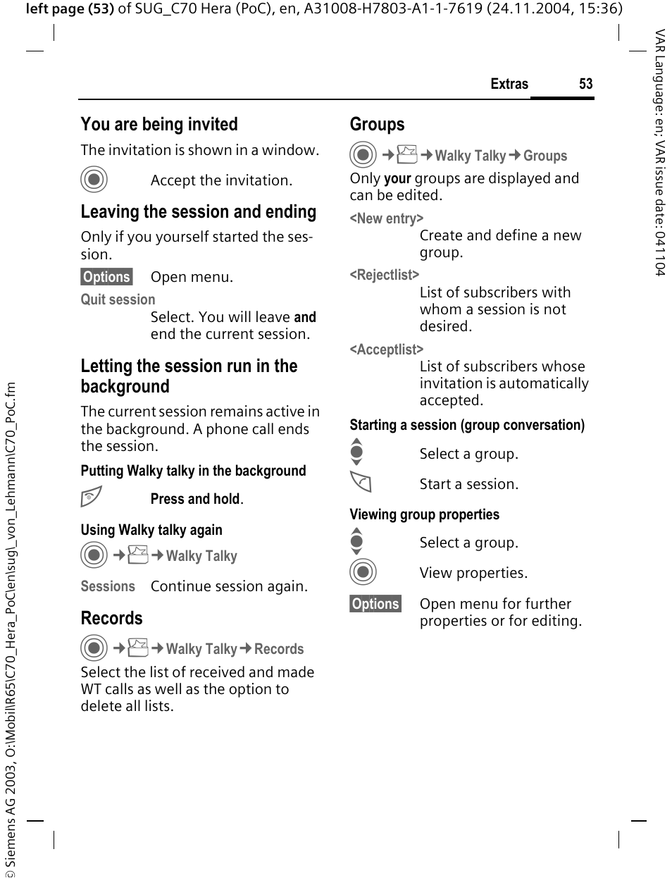 Siemens C70 CT70 User Manual | Page 54 / 76