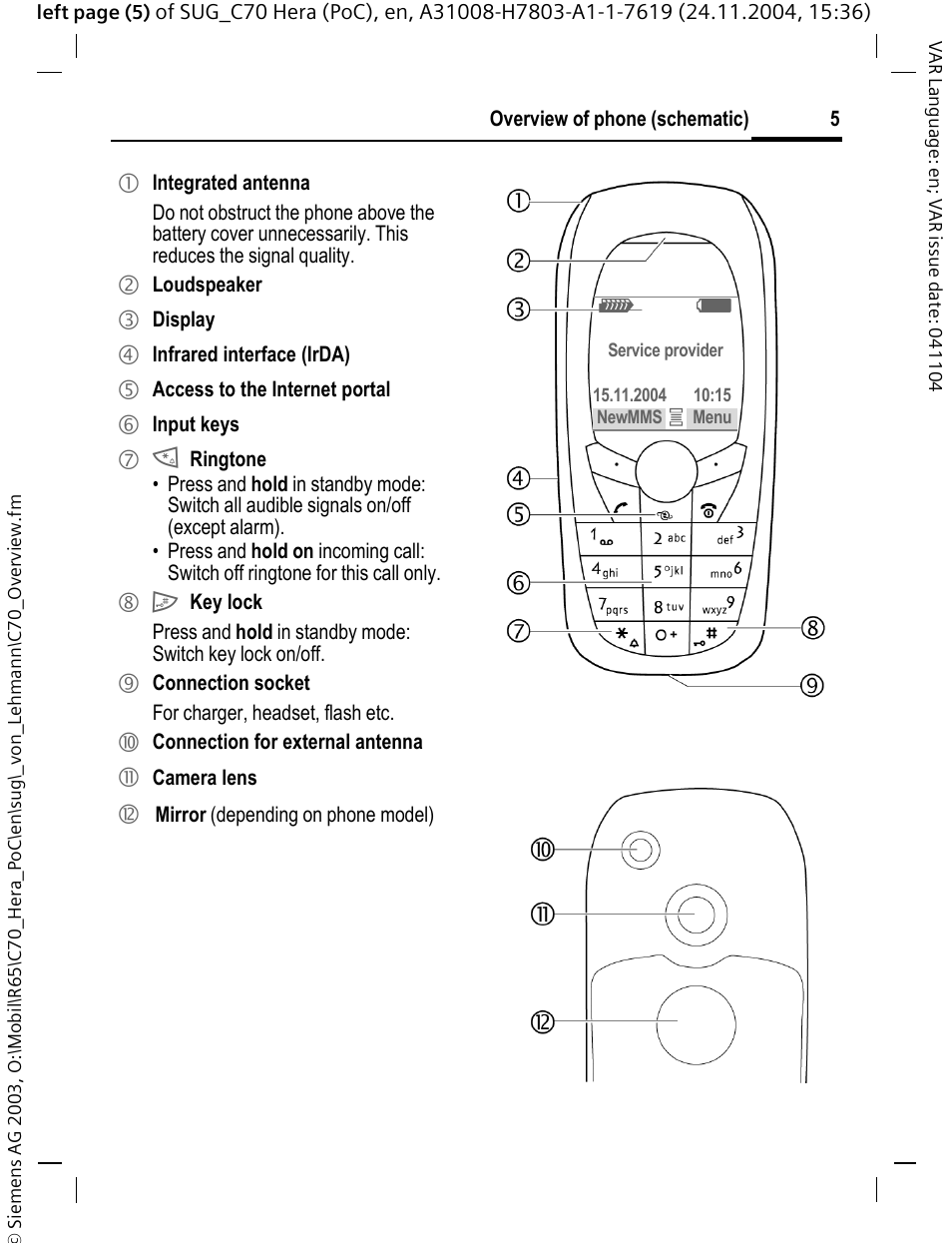 Siemens C70 CT70 User Manual | Page 6 / 76