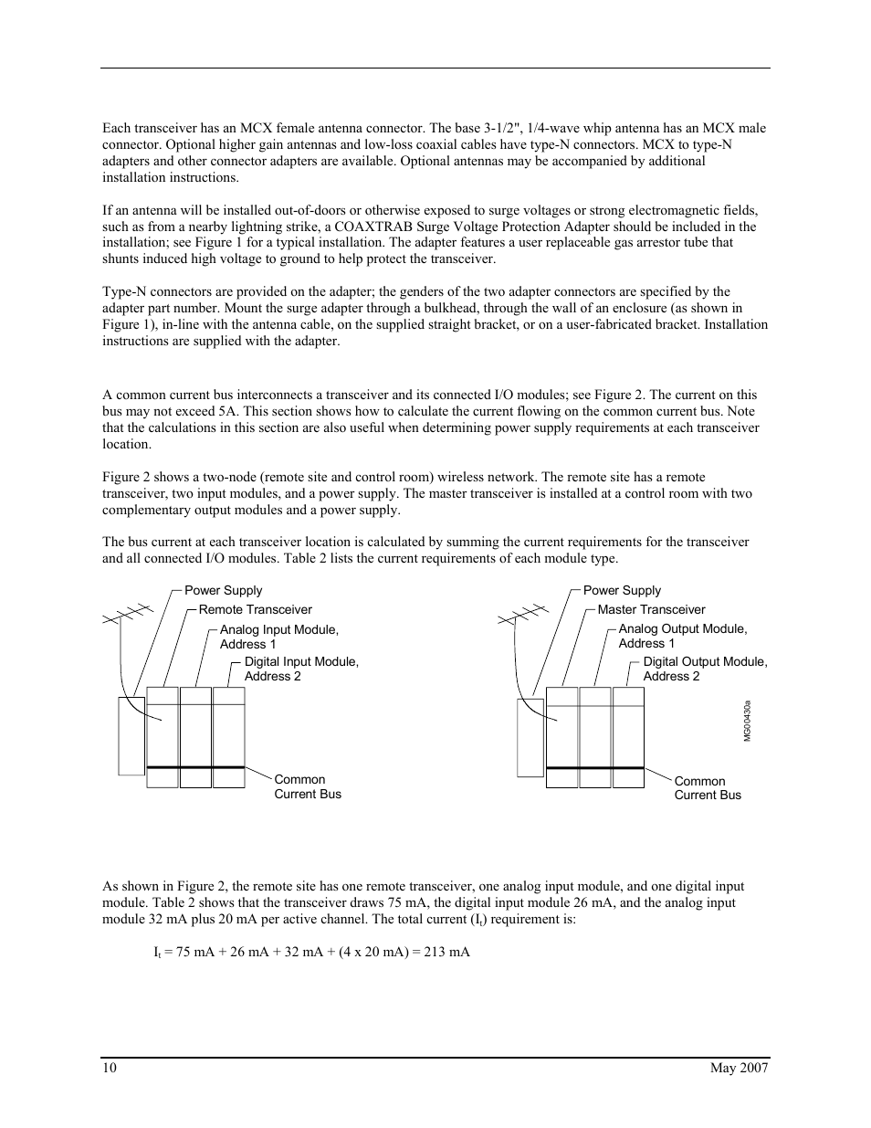 Antenna connectors and surge voltage protection, Current (amperage) budget calculation, Figure 2 current (amperage) budget example | Siemens IGWIPS200-1 User Manual | Page 12 / 36