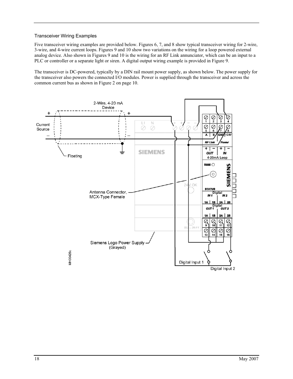 Transceiver wiring examples | Siemens IGWIPS200-1 User Manual | Page 20 / 36