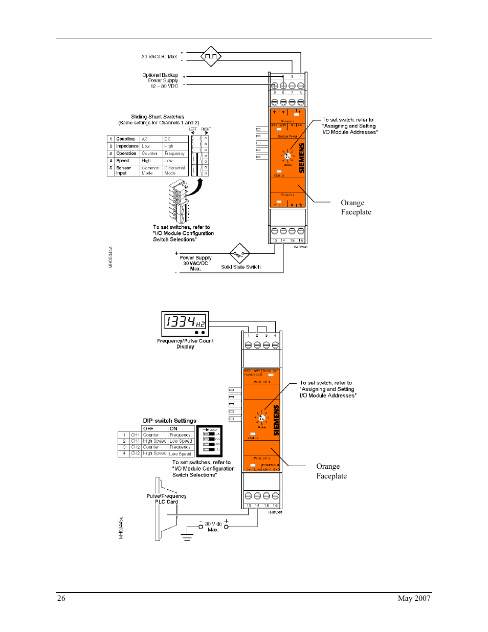 Figure 17 2-channel pulse input module wiring, Figure 18 2-channel pulse output module wiring | Siemens IGWIPS200-1 User Manual | Page 28 / 36