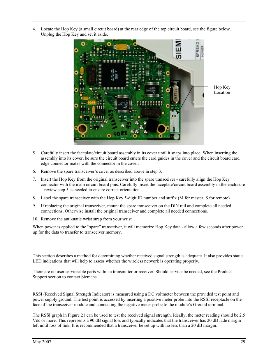 Transceiver rssi | Siemens IGWIPS200-1 User Manual | Page 31 / 36