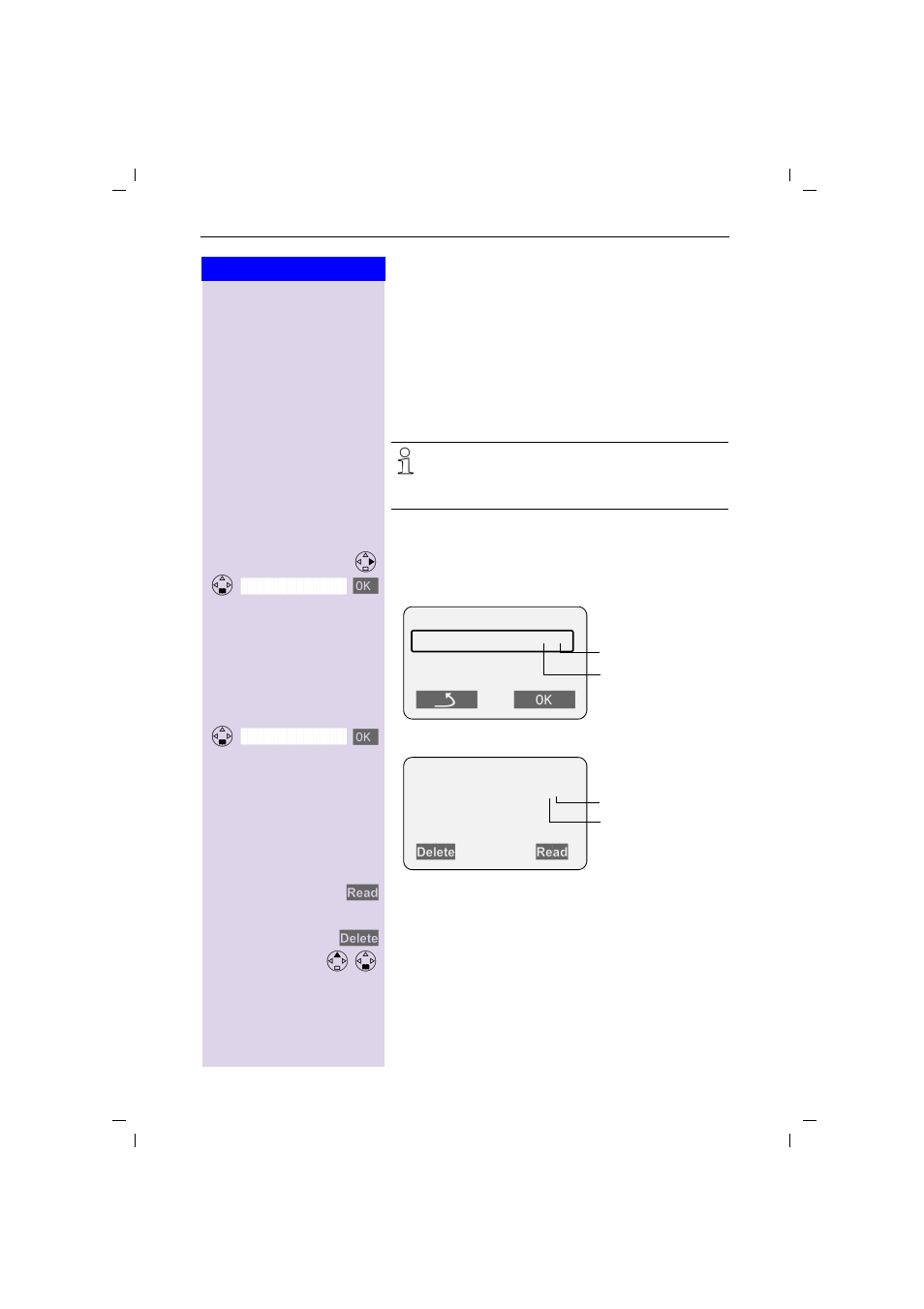 Incoming list, Reading and deleting received sms messages | Siemens 4010 User Manual | Page 50 / 99