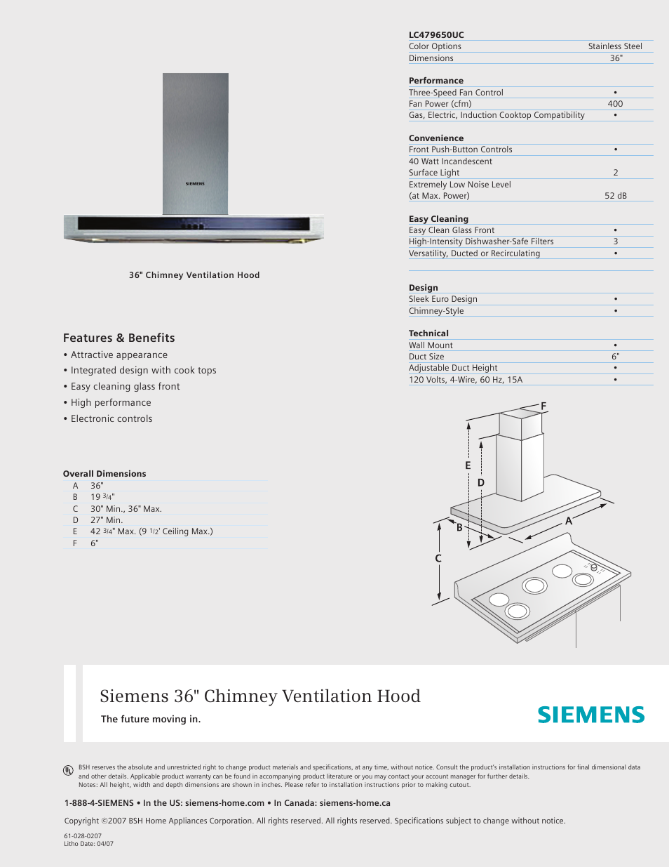 Siemens LC479650UC User Manual | 1 page