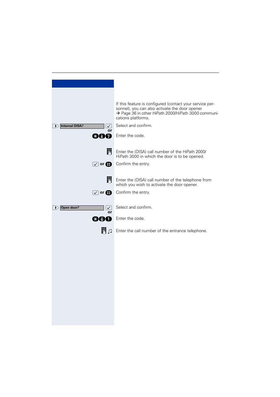 Opening the door | Siemens OPTIPOINT HIPATH 2000 User Manual | Page 116 / 139