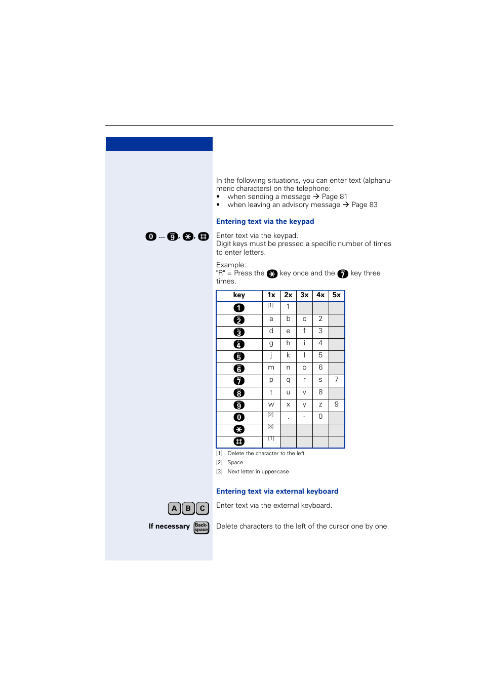 Entering text on the telephone | Siemens OPTIPOINT HIPATH 2000 User Manual | Page 119 / 139