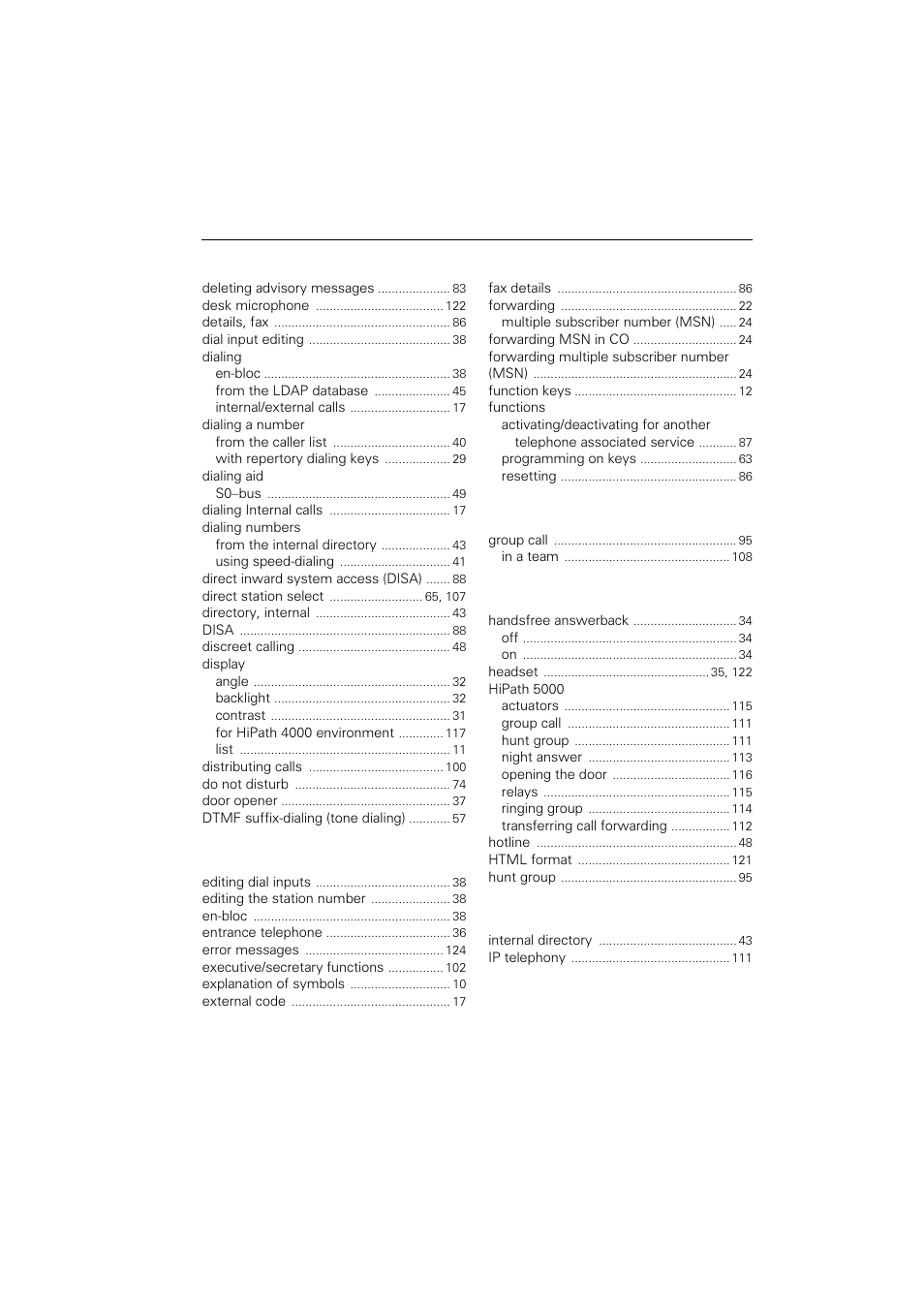 Siemens OPTIPOINT HIPATH 2000 User Manual | Page 127 / 139