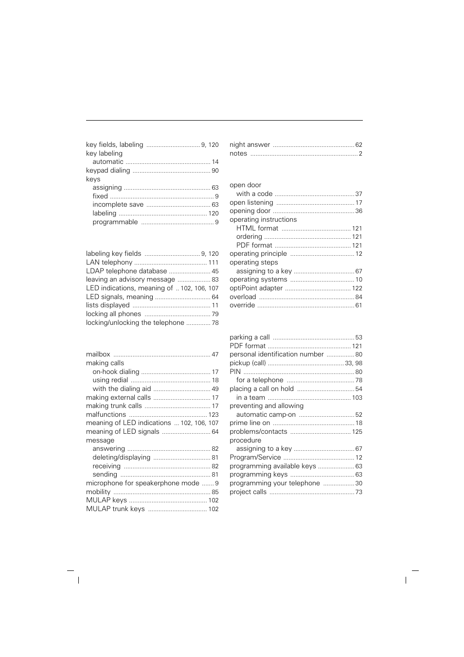 Siemens OPTIPOINT HIPATH 2000 User Manual | Page 128 / 139