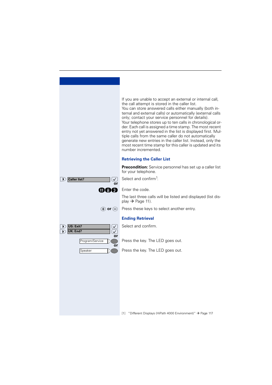 Using a caller list | Siemens OPTIPOINT HIPATH 2000 User Manual | Page 39 / 139