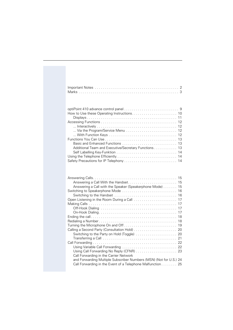 Siemens OPTIPOINT HIPATH 2000 User Manual | Page 4 / 139