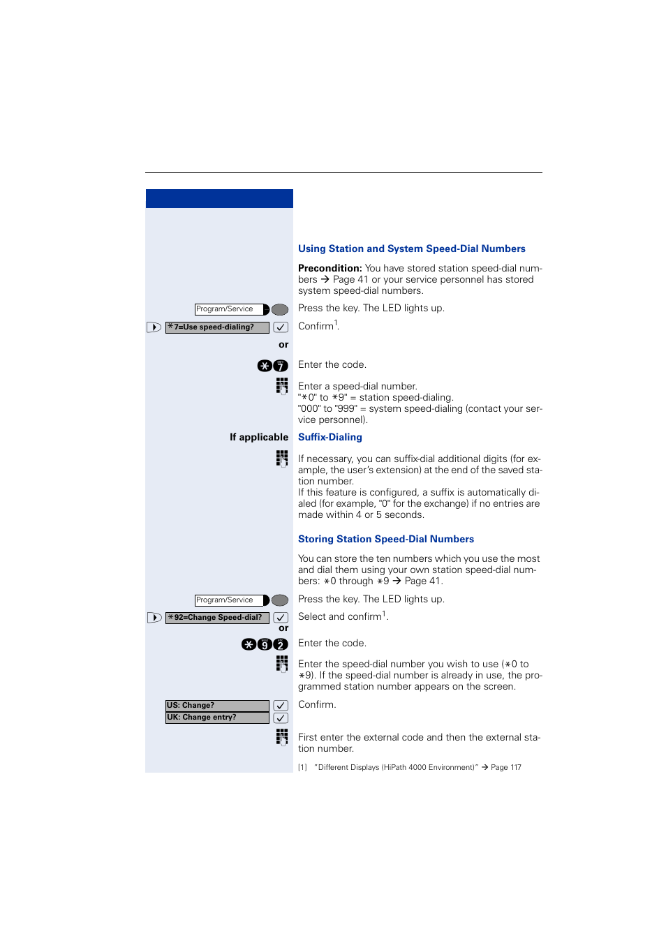 Speed-dial | Siemens OPTIPOINT HIPATH 2000 User Manual | Page 41 / 139