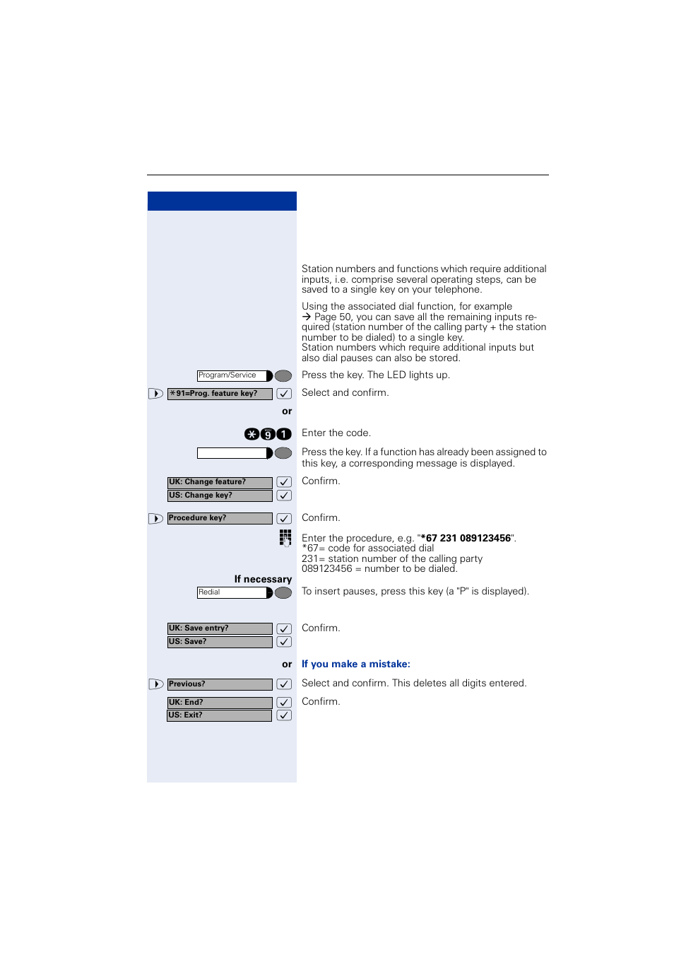 Assigning a procedure (operating steps) to a key | Siemens OPTIPOINT HIPATH 2000 User Manual | Page 67 / 139