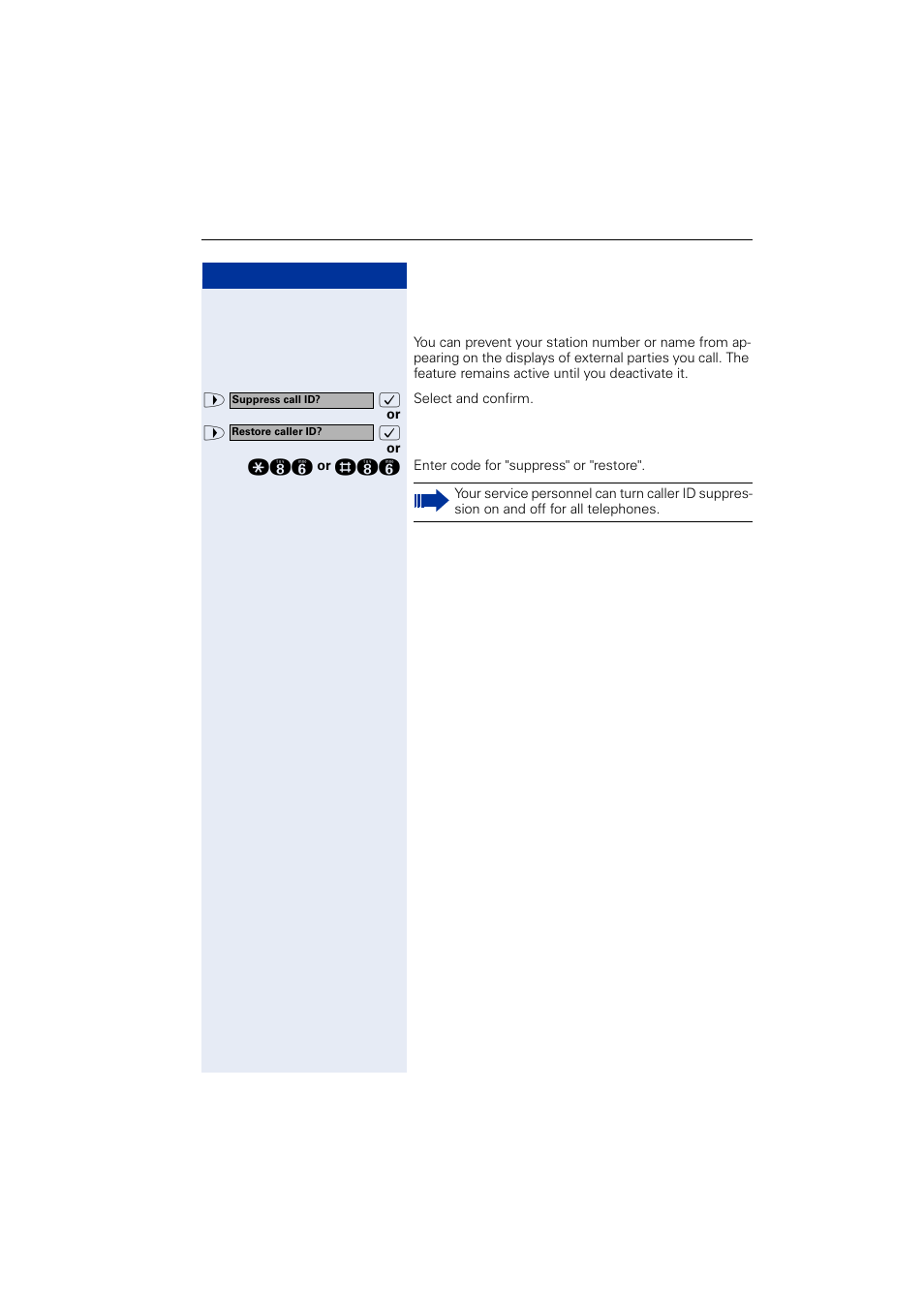 Caller id suppression | Siemens OPTIPOINT HIPATH 2000 User Manual | Page 75 / 139