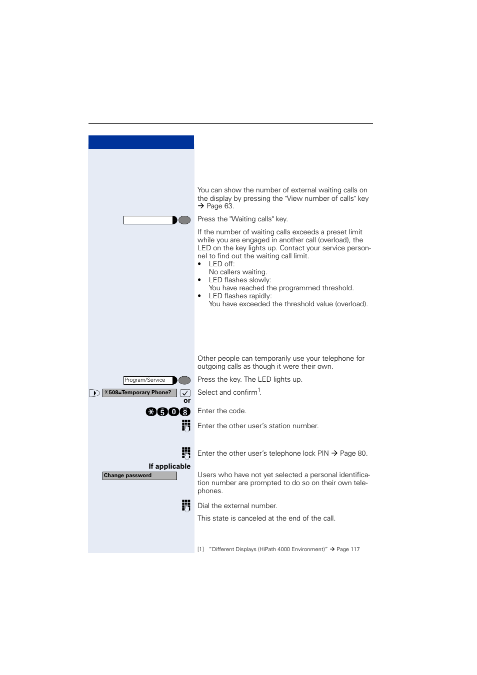 Using another telephone like your own for a call | Siemens OPTIPOINT HIPATH 2000 User Manual | Page 84 / 139