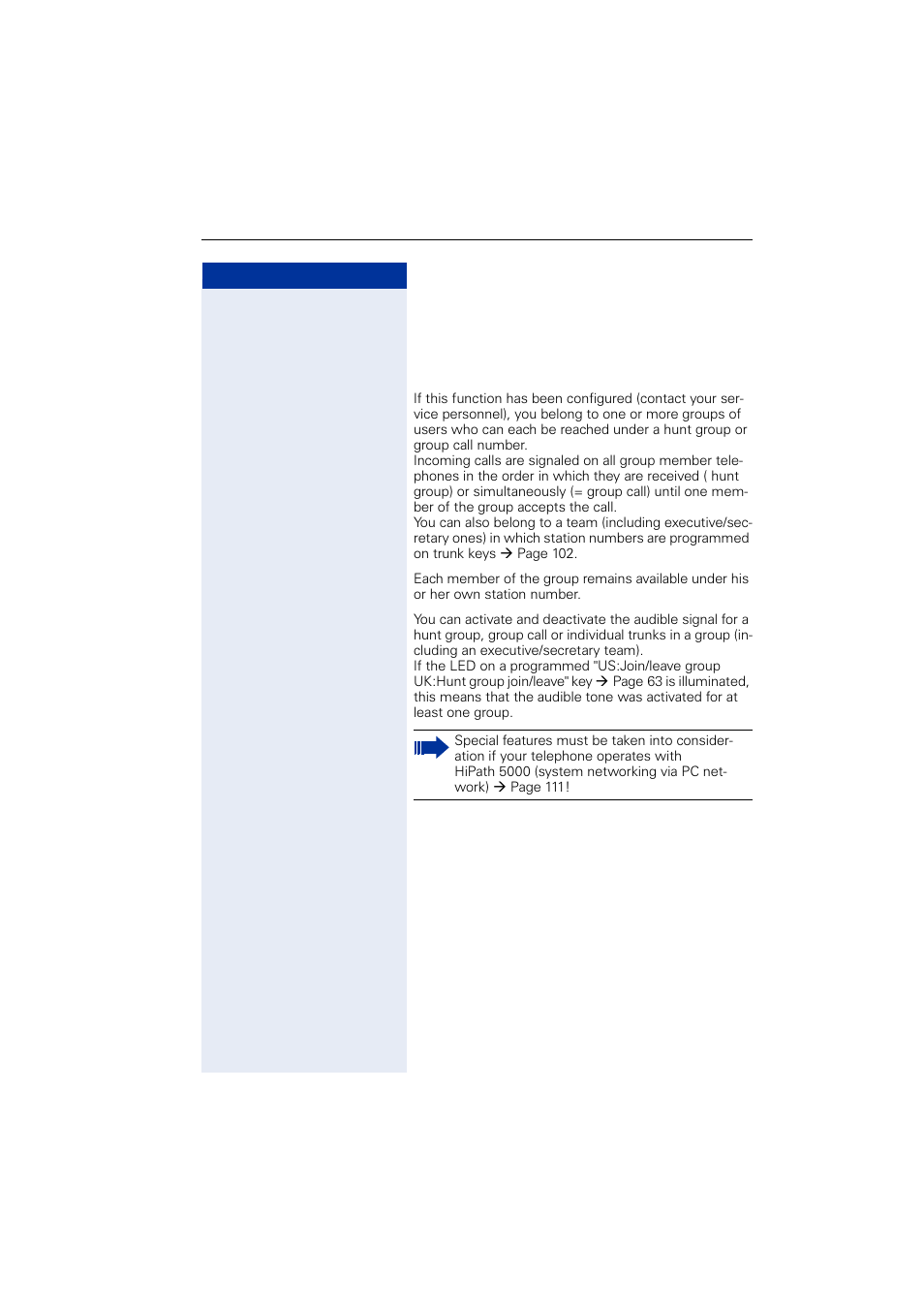 Using other team functions, Turning group call on and off | Siemens OPTIPOINT HIPATH 2000 User Manual | Page 95 / 139