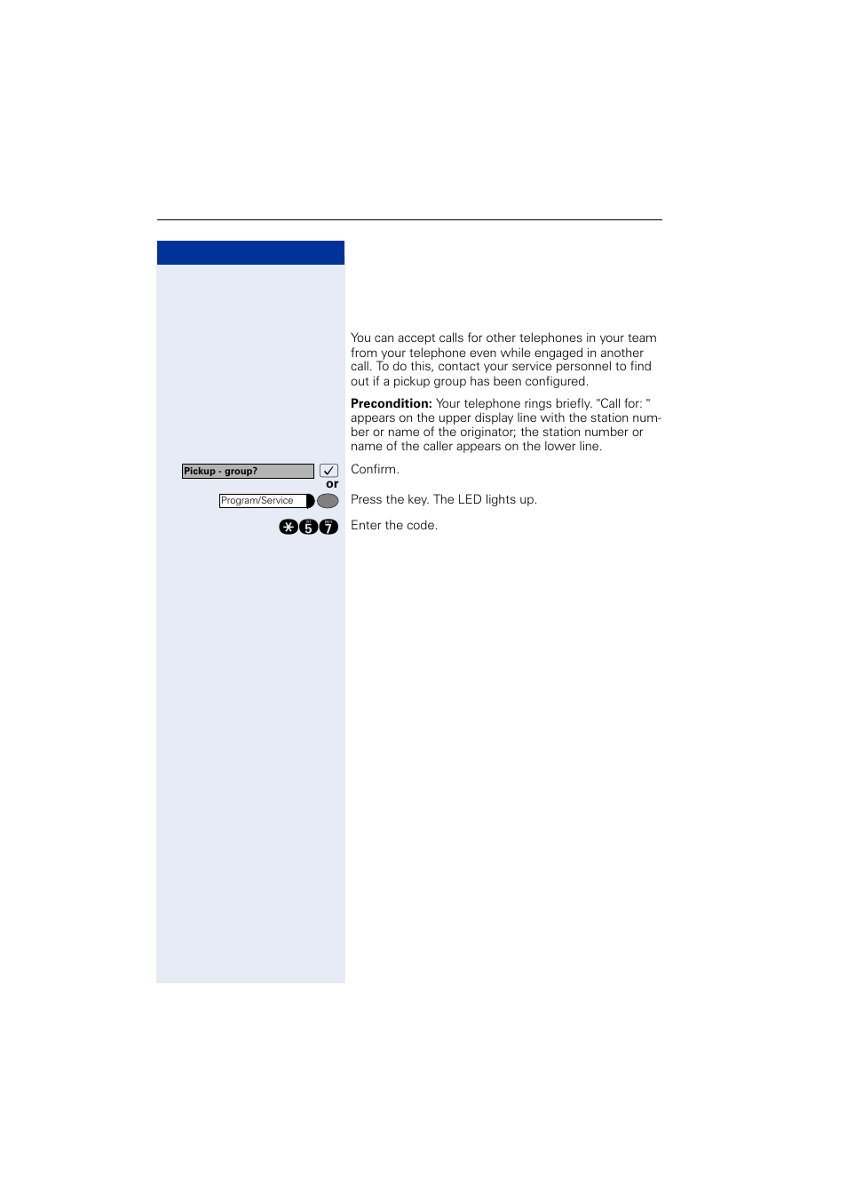 Accepting a call for another member of your team, Team | Siemens OPTIPOINT HIPATH 2000 User Manual | Page 98 / 139