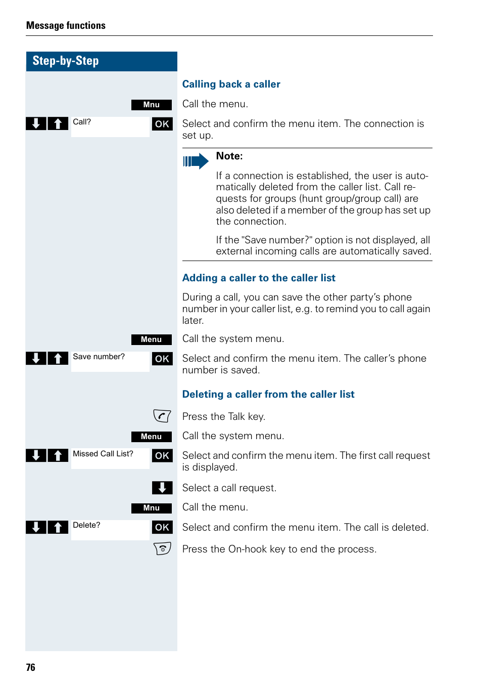 Step-by-step | Siemens HIPATH 500 User Manual | Page 84 / 106