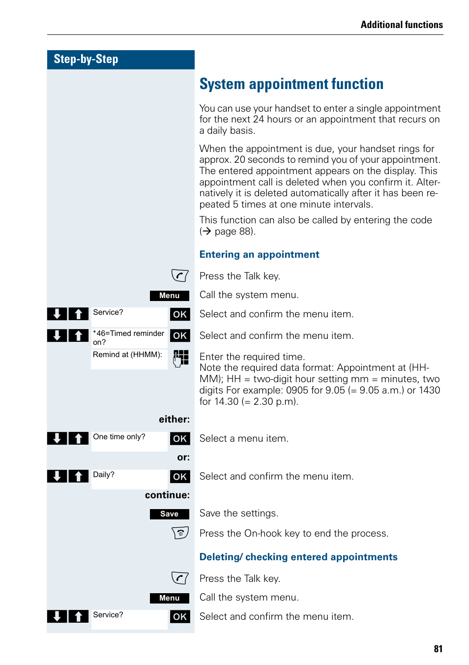 System appointment function | Siemens HIPATH 500 User Manual | Page 89 / 106