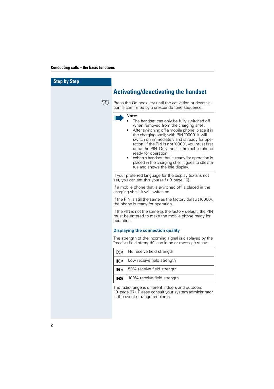 Activating/deactivating the handset | Siemens Gigaset SL1 User Manual | Page 10 / 110