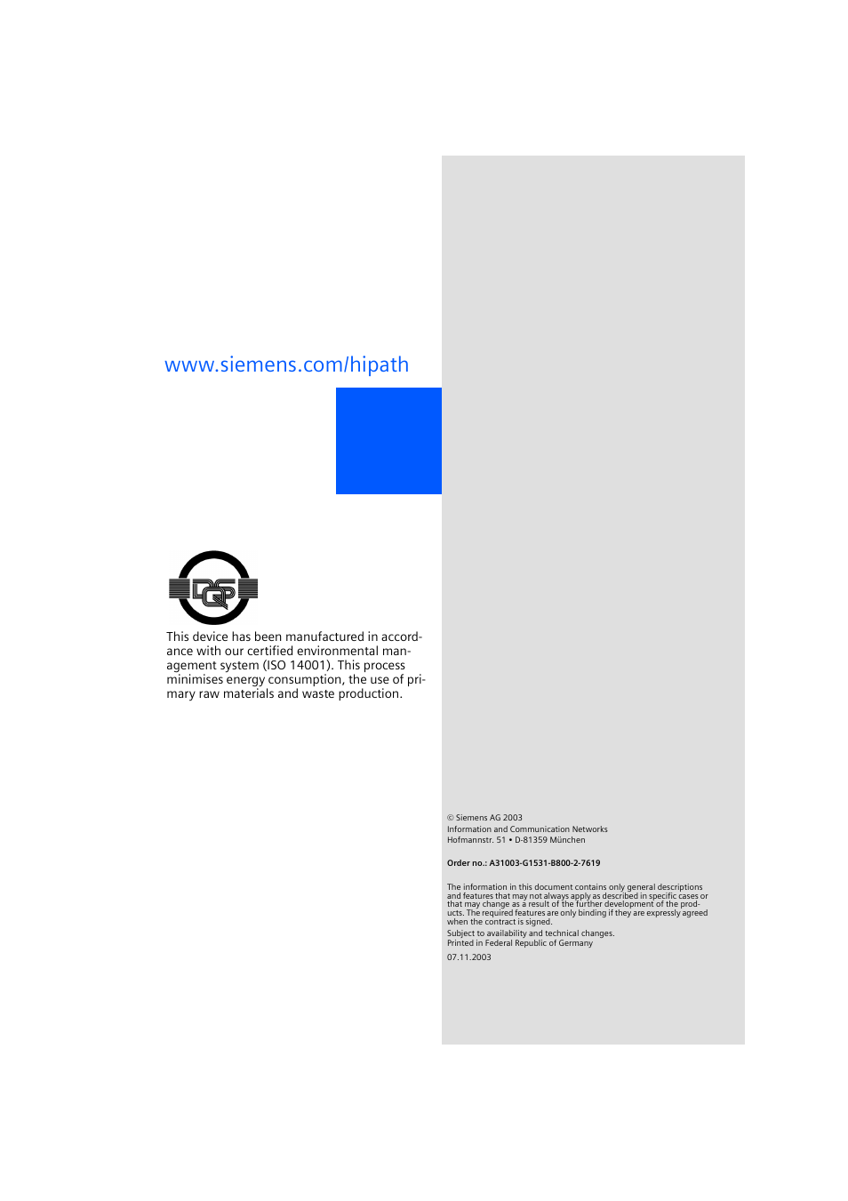 Siemens Gigaset SL1 User Manual | Page 110 / 110