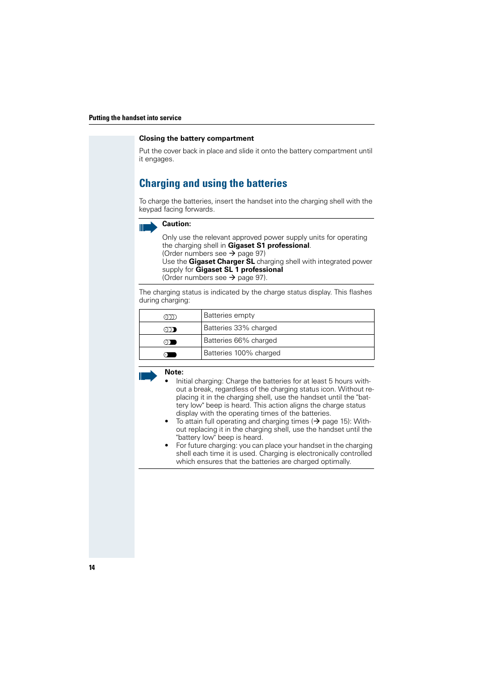 Charging and using the batteries | Siemens Gigaset SL1 User Manual | Page 22 / 110