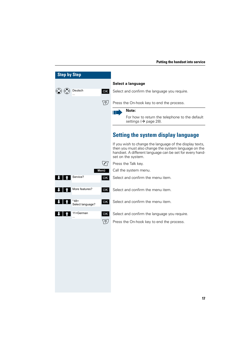 Setting the system display language | Siemens Gigaset SL1 User Manual | Page 25 / 110