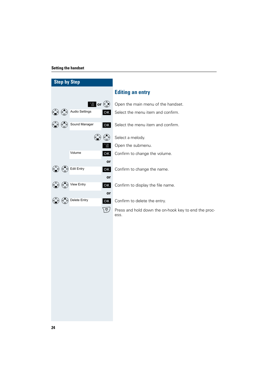 Editing an entry | Siemens Gigaset SL1 User Manual | Page 32 / 110