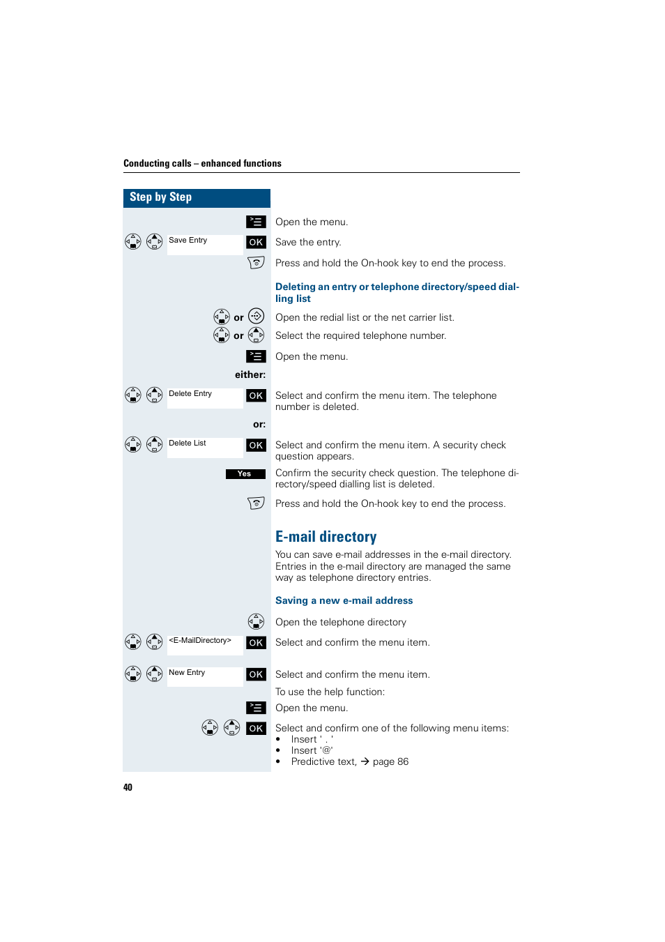 E-mail directory | Siemens Gigaset SL1 User Manual | Page 48 / 110