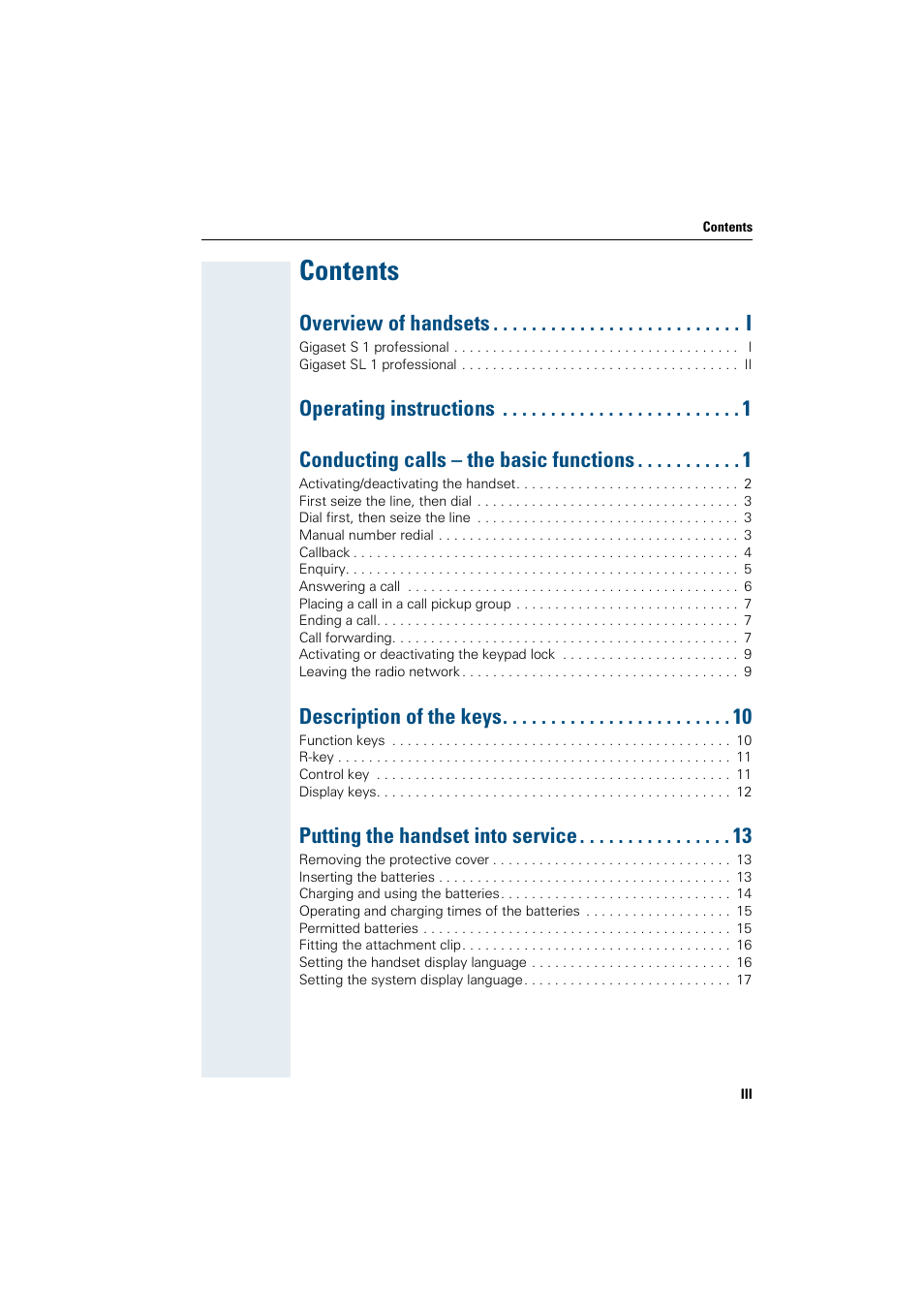 Siemens Gigaset SL1 User Manual | Page 5 / 110