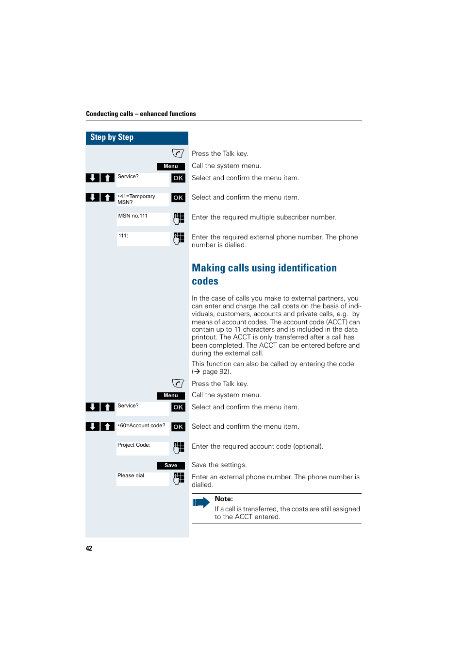 Making calls using identification codes | Siemens Gigaset SL1 User Manual | Page 50 / 110