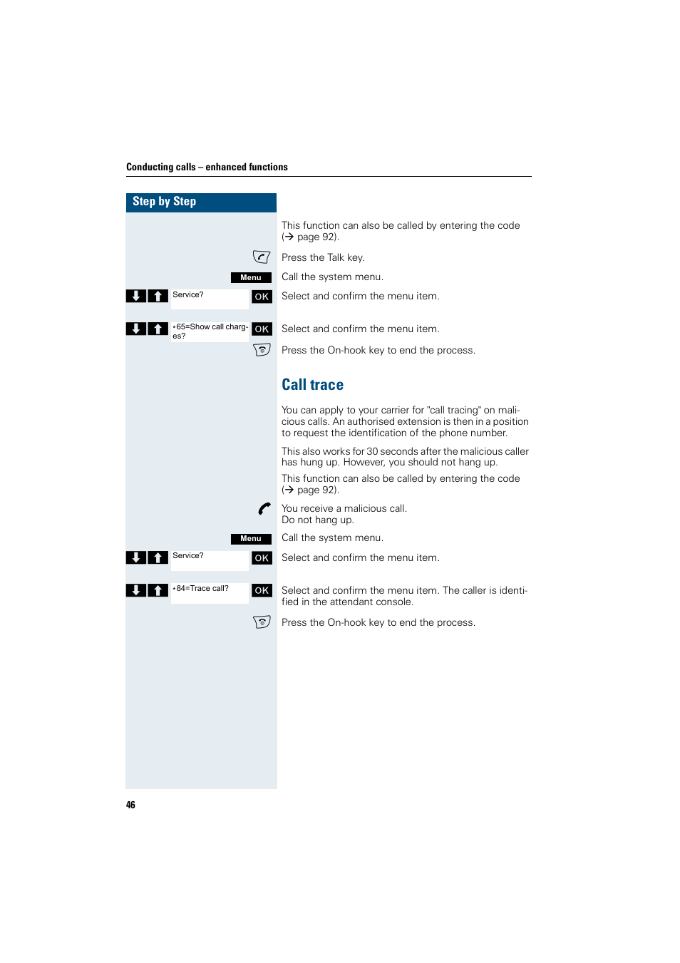 Call trace | Siemens Gigaset SL1 User Manual | Page 54 / 110