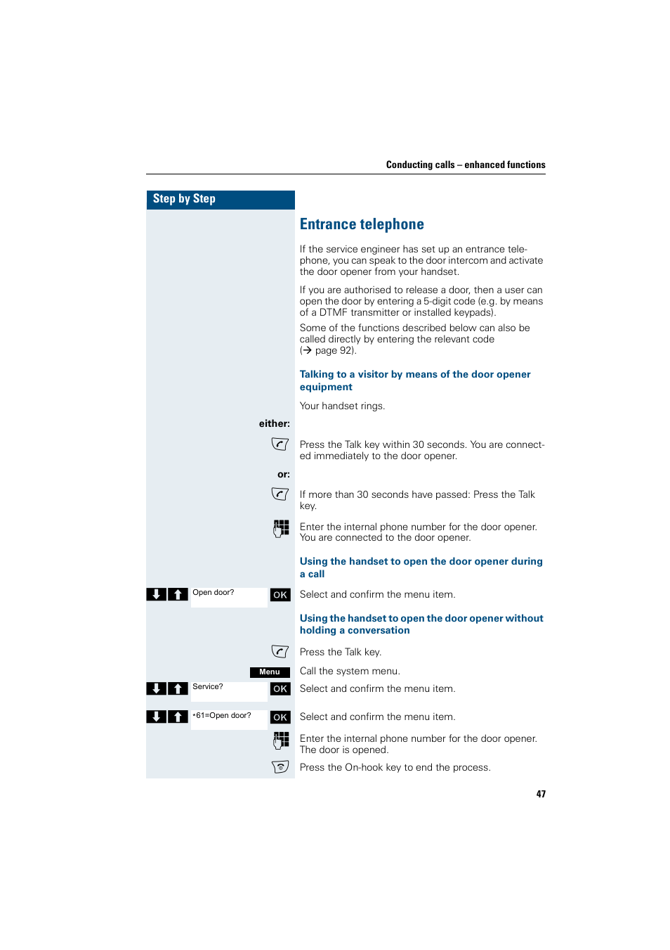 Entrance telephone | Siemens Gigaset SL1 User Manual | Page 55 / 110