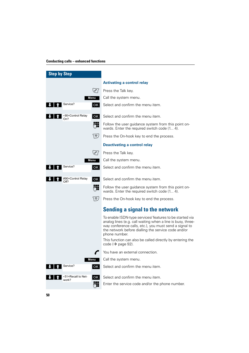 Sending a signal to the network | Siemens Gigaset SL1 User Manual | Page 58 / 110