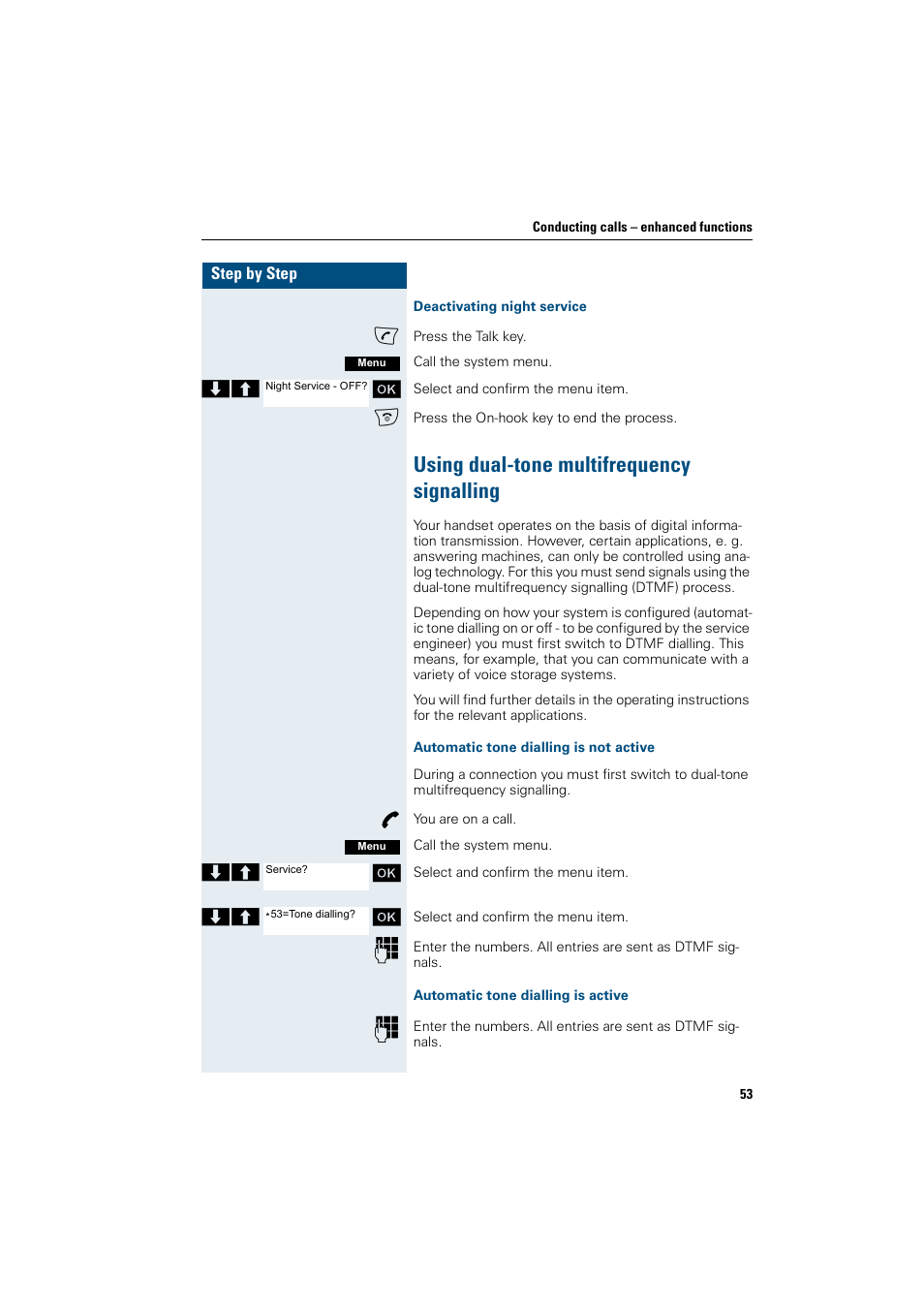 Using dual-tone multifrequency signalling | Siemens Gigaset SL1 User Manual | Page 61 / 110