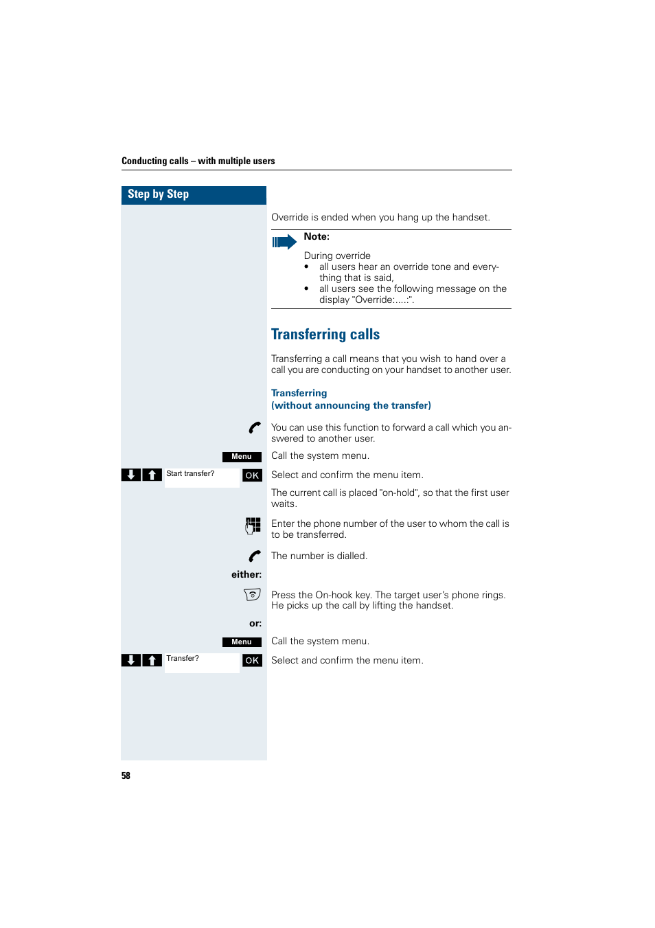 Transferring calls | Siemens Gigaset SL1 User Manual | Page 66 / 110