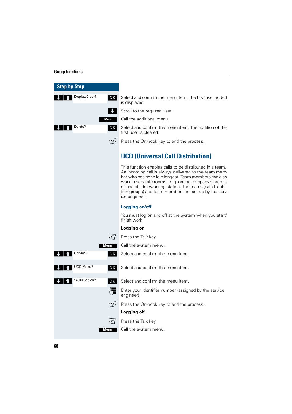 Ucd (universal call distribution) | Siemens Gigaset SL1 User Manual | Page 76 / 110