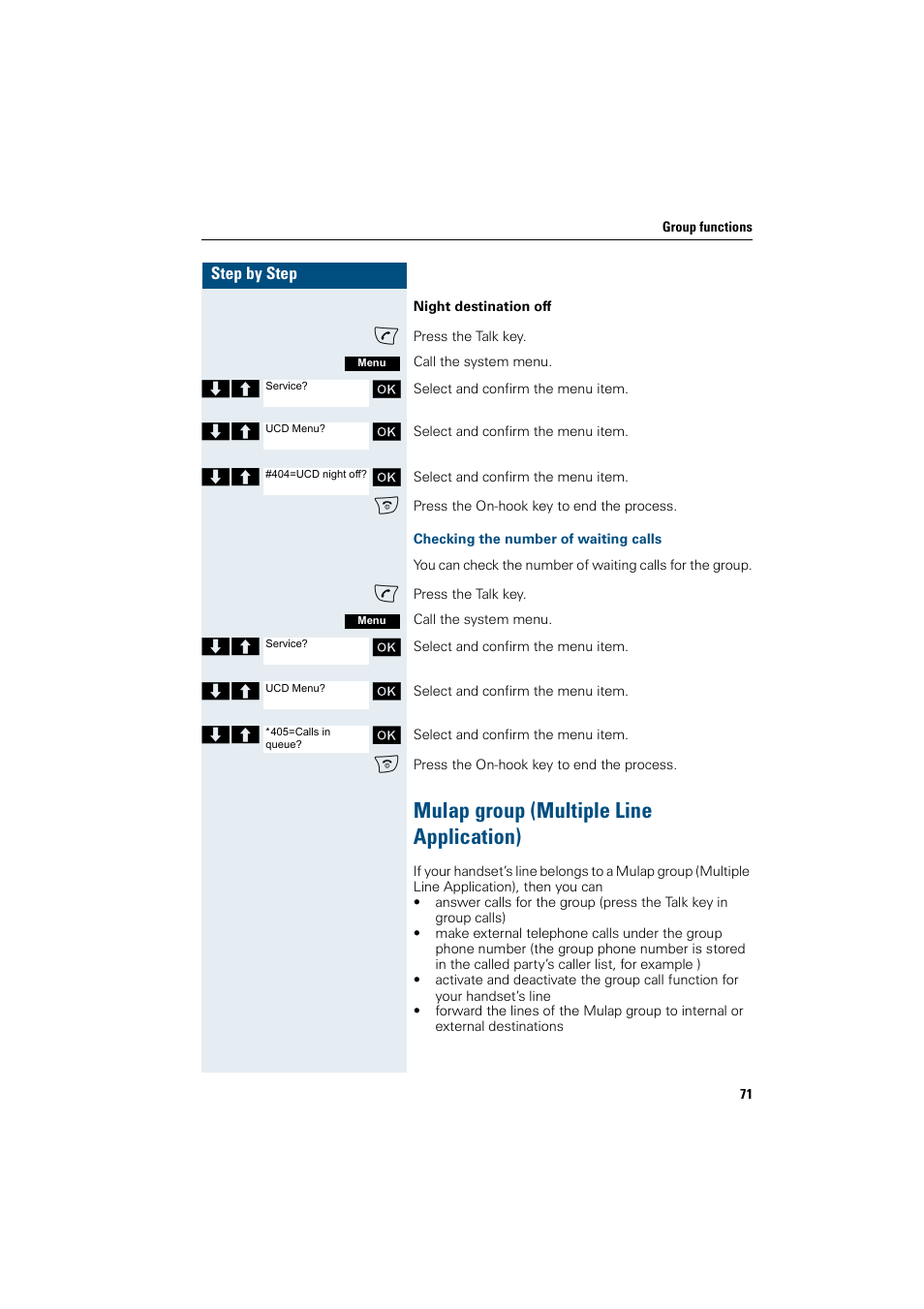 Mulap group (multiple line application) | Siemens Gigaset SL1 User Manual | Page 79 / 110