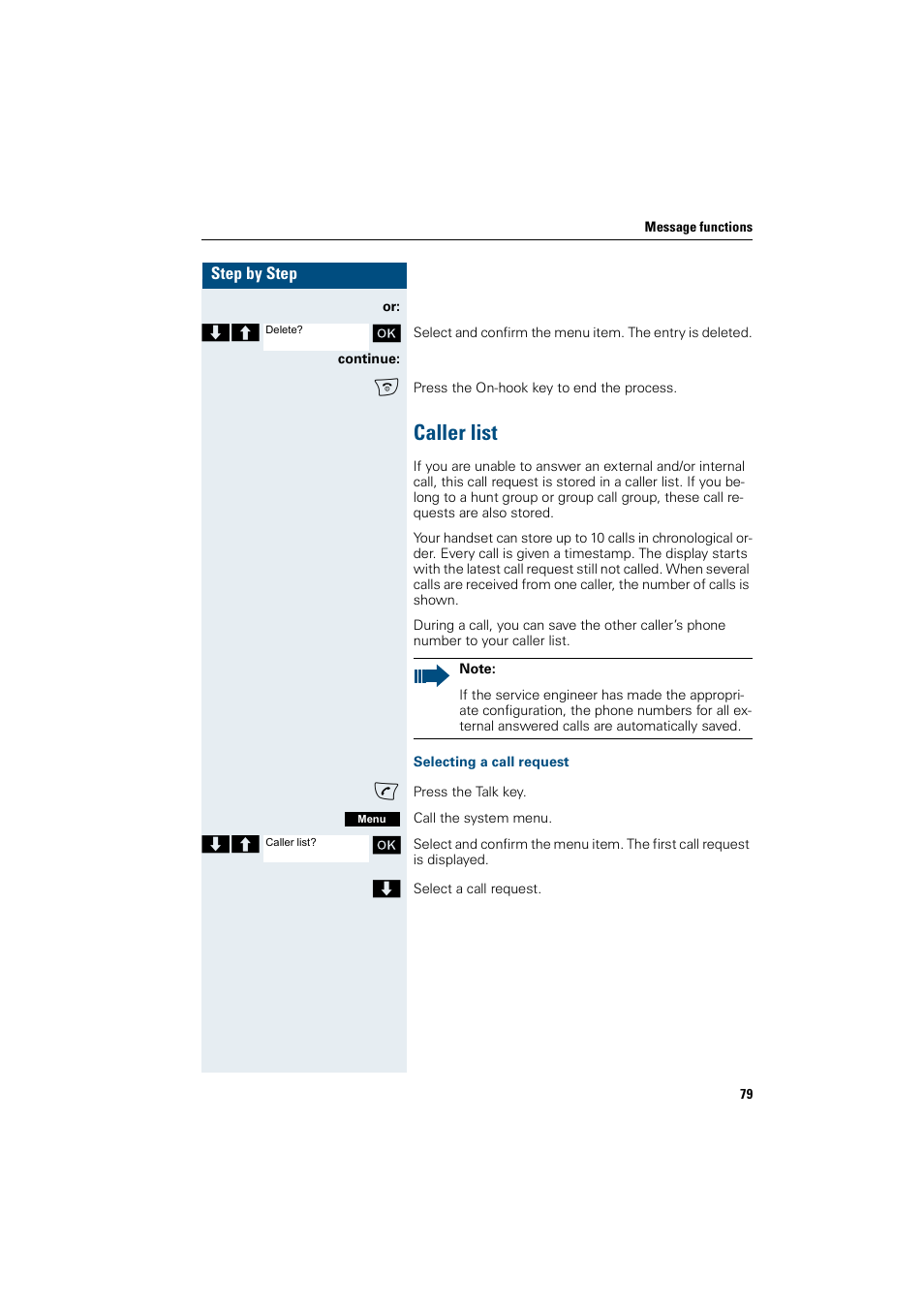 Caller list | Siemens Gigaset SL1 User Manual | Page 87 / 110