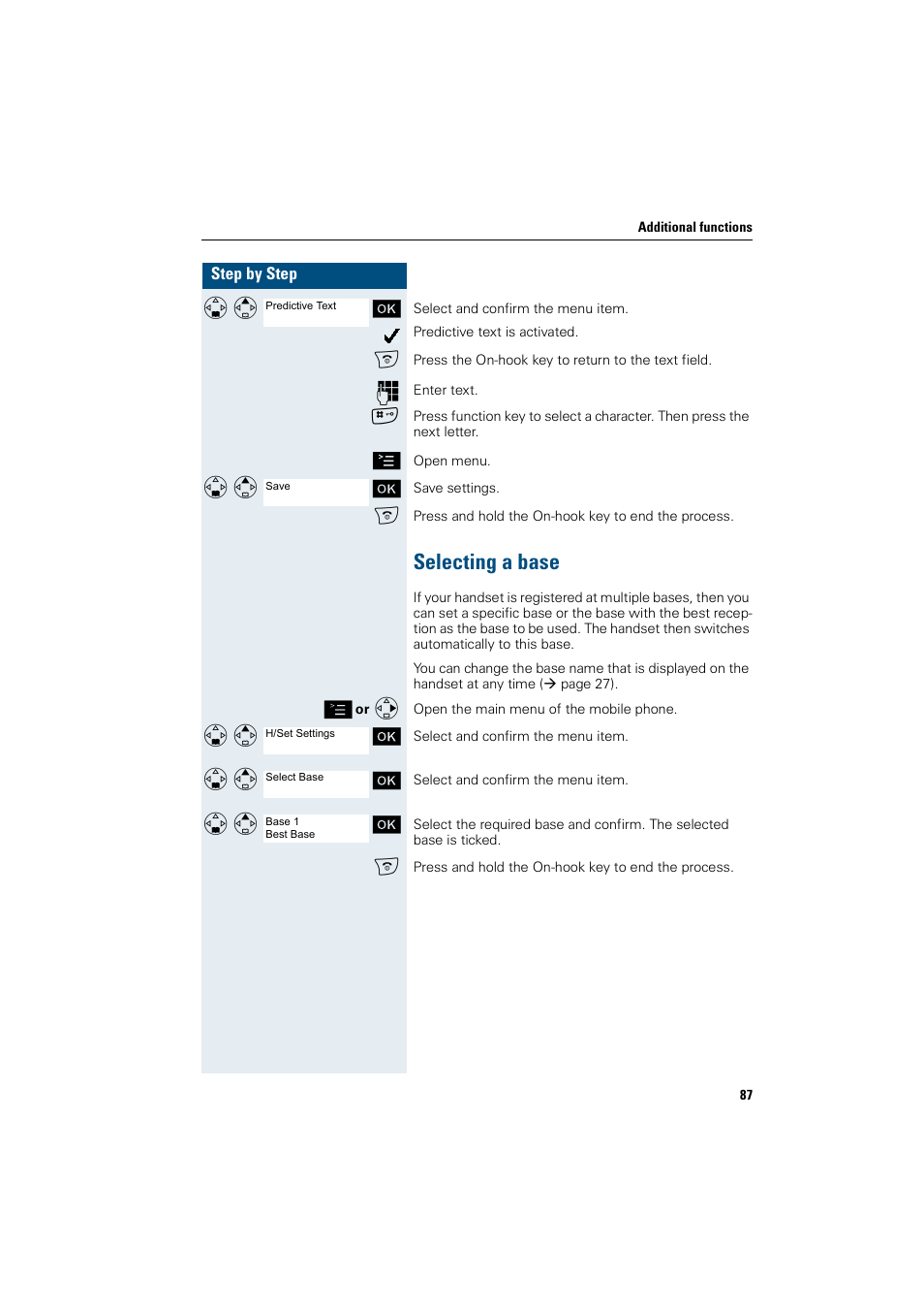 Selecting a base | Siemens Gigaset SL1 User Manual | Page 95 / 110