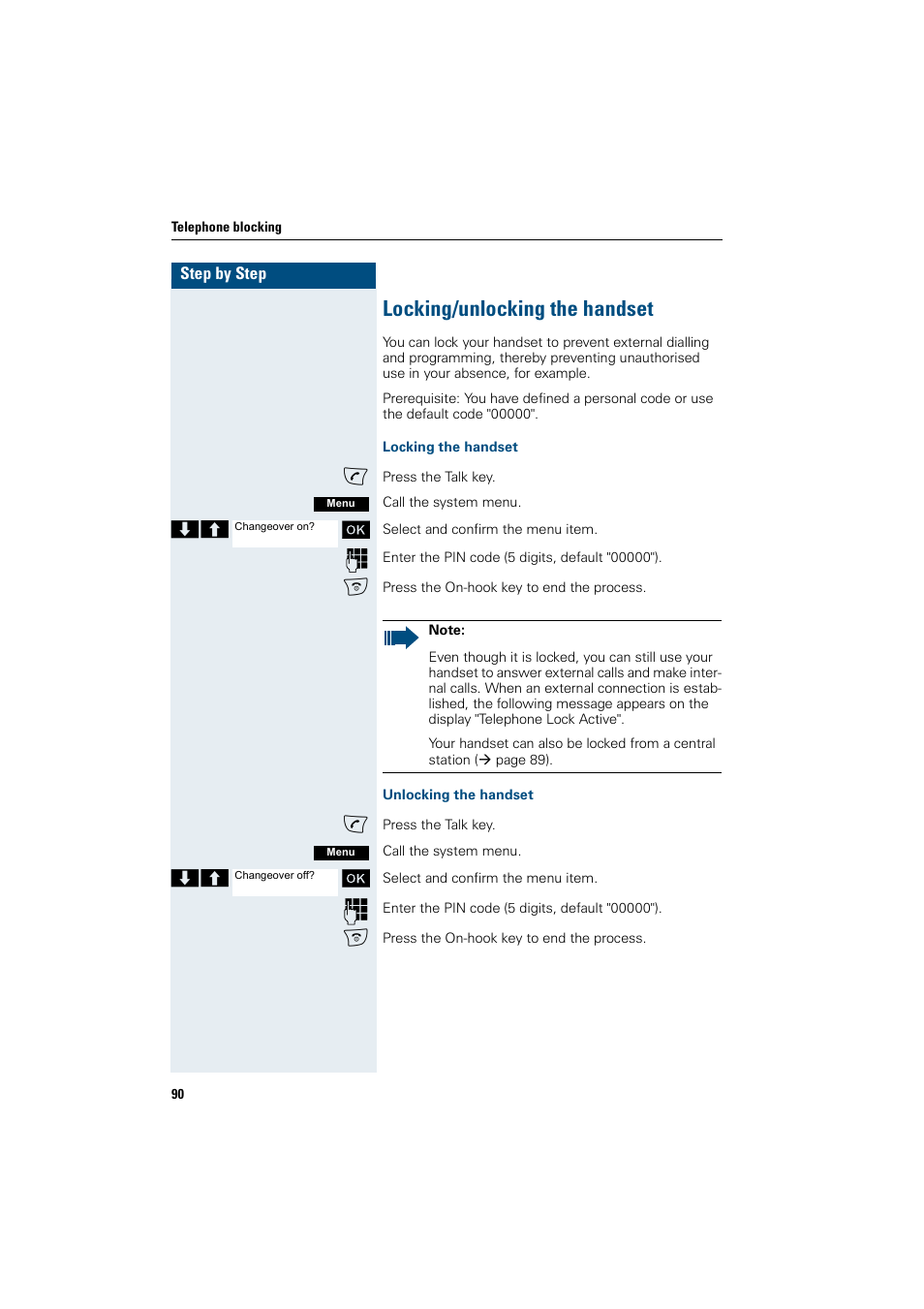 Locking/unlocking the handset | Siemens Gigaset SL1 User Manual | Page 98 / 110