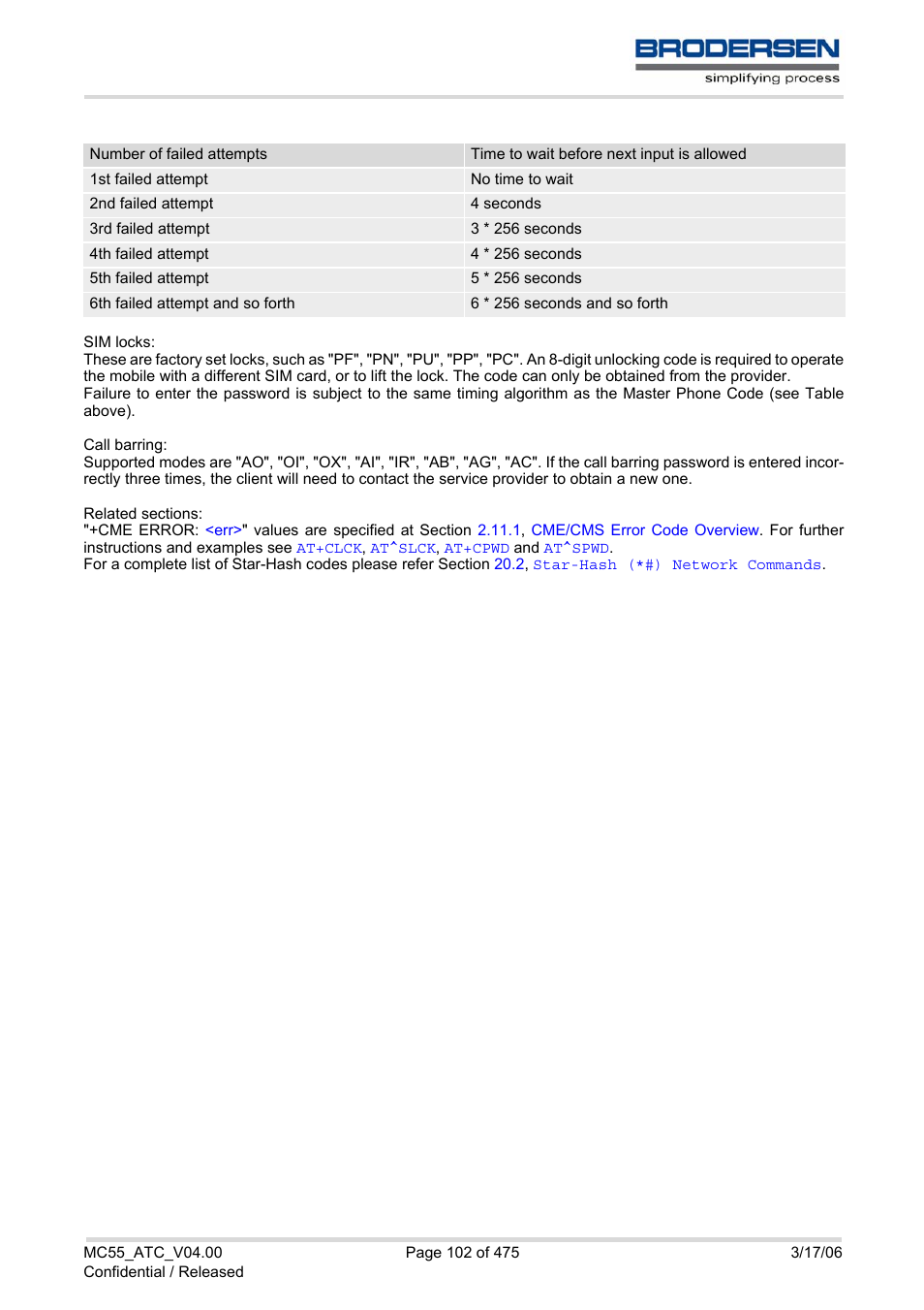 Siemens Brodersen MC55 AT User Manual | Page 102 / 475