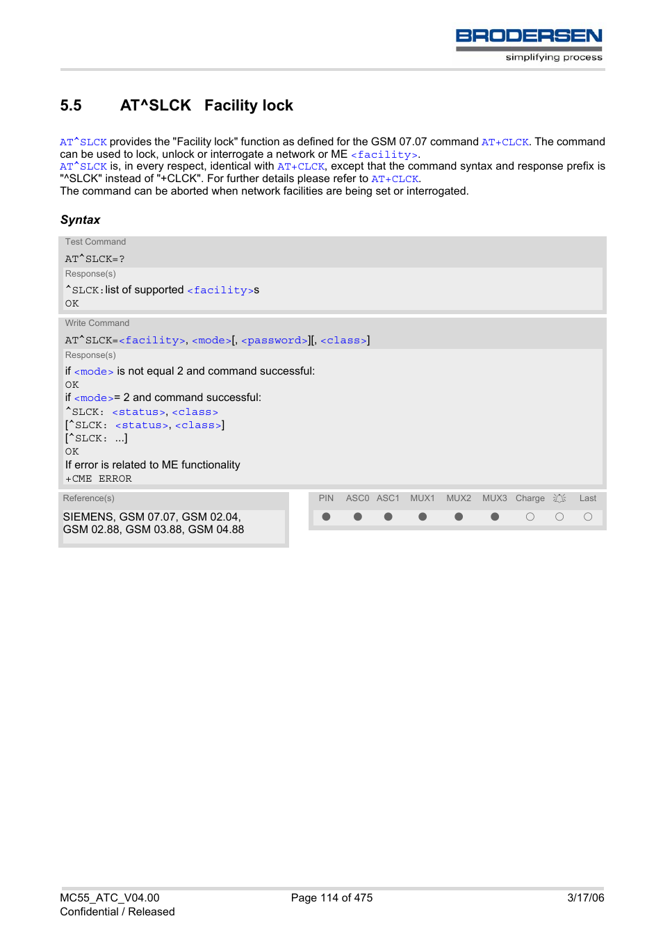 5 at^slck facility lock, At^slck facility lock, At^slck | Siemens Brodersen MC55 AT User Manual | Page 114 / 475