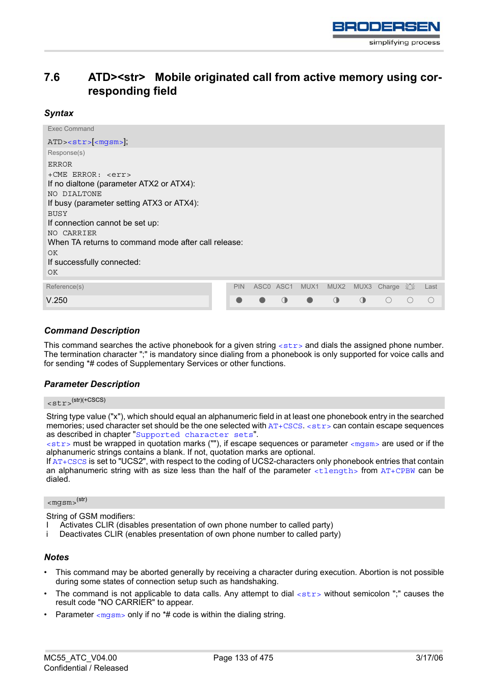 Siemens Brodersen MC55 AT User Manual | Page 133 / 475