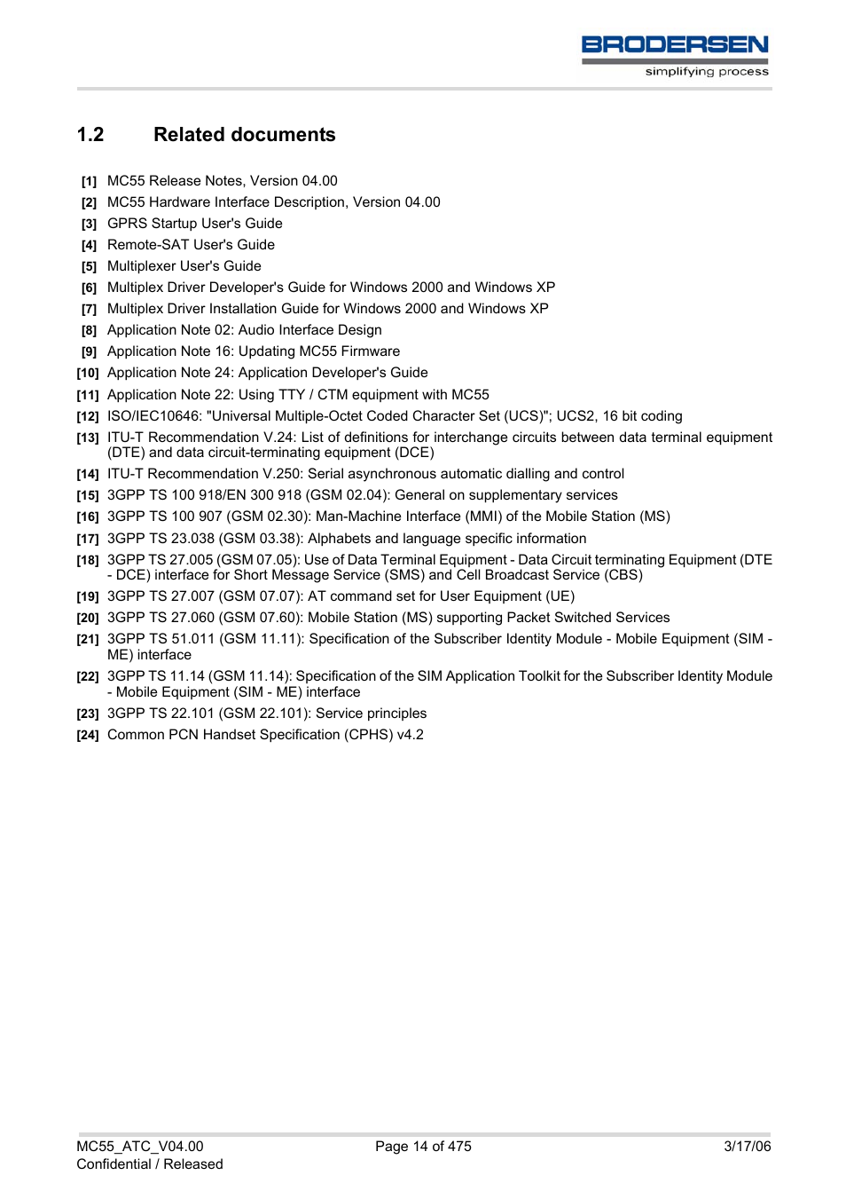 2 related documents, Related documents | Siemens Brodersen MC55 AT User Manual | Page 14 / 475